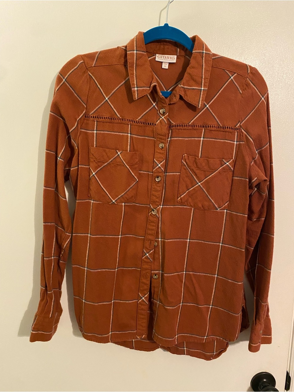 Shyanne Rust Orange Plaid Button-Up - Picture 2 of 4